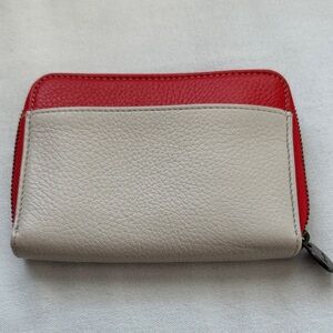 Boden Red and Cream Leather Wallet